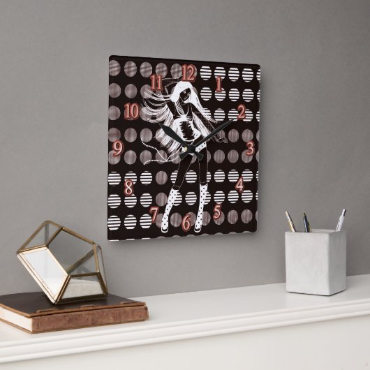 恋人 スクエア壁時計 (オフィス)