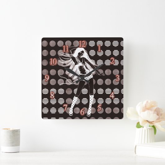 恋人 スクエア壁時計 (ホーム)