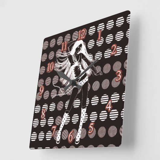 恋人 スクエア壁時計 (傾斜)