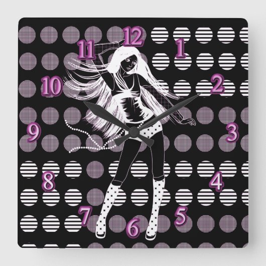 恋人 スクエア壁時計 (正面)