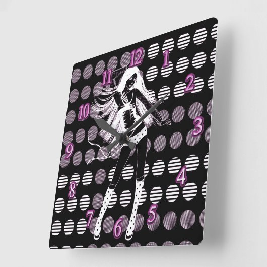 恋人 スクエア壁時計 (傾斜)