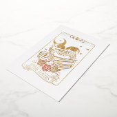 恋人 タロットカード ヴィンテージ スカル ハロウィン ゴス 箔招待状 (回転した状態)