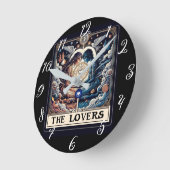 恋人 タロット 天の男と女 ソウルメイト ラウンド壁時計 (傾斜)