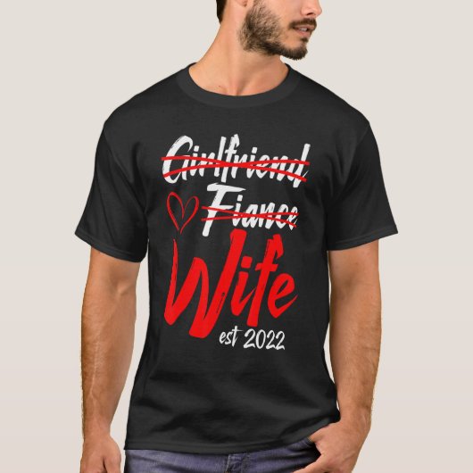 恋人 婚約者 妻 結婚式 ウェディング P Tシャツ (正面)