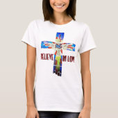 恋信じのステンドグラスの十字シャツ Tシャツ (正面)