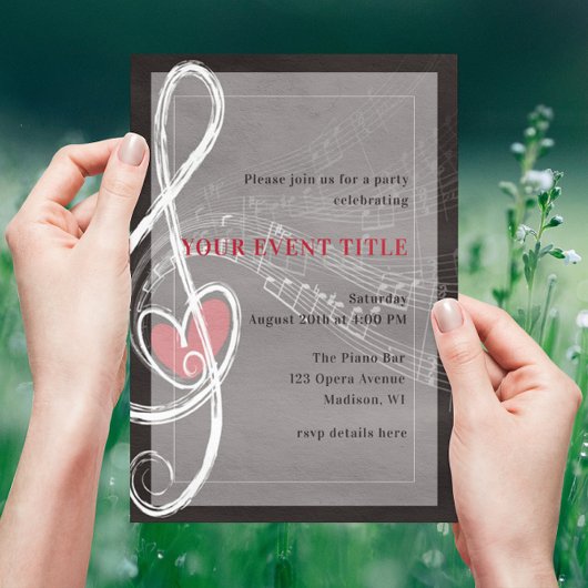 恋愛がテーマの音楽パーティー 招待状