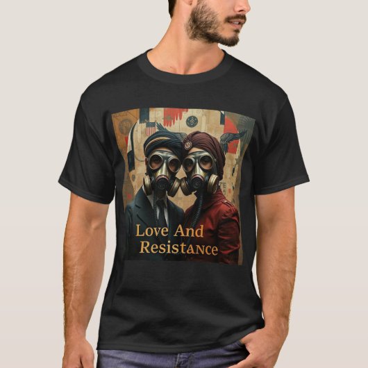 恋愛とレジスタンス パンジャーブ系アメリカ人 グラフィック Tシャツ (正面)