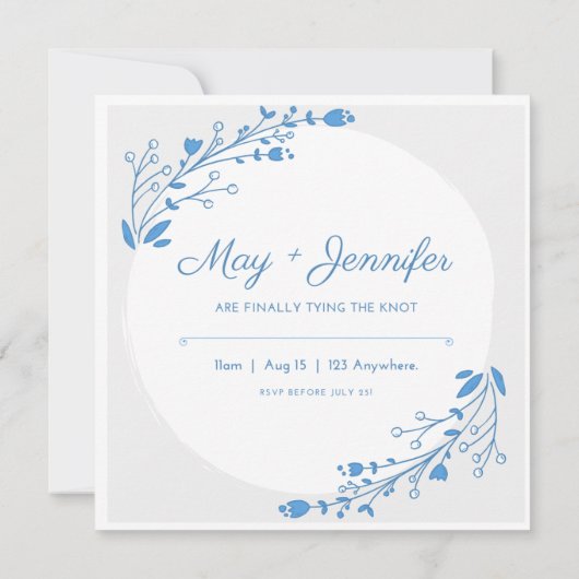 恋愛と優秀さの結婚カード 招待状 (裏面)