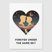 恋愛と狐のアートを描いた宇宙のラブストーリーハート (正面)