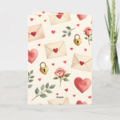 恋愛のラブレター ハート バレンタインデー カード (裏面)