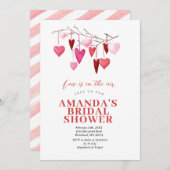 恋愛の季節が到来 ヴァレンタイン ブライダル シャワー 招待状 (正面/裏面)