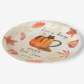 恋愛の秋のブライダルシャワー モノグラム ペーパープレート (アングル)