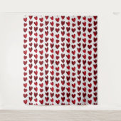 恋愛の赤いハート バレンタインデーの写真用背景 タペストリー (正面)