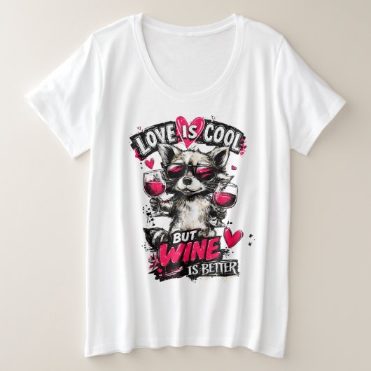 恋愛はクール プラスサイズTシャツ (デザイン正面)