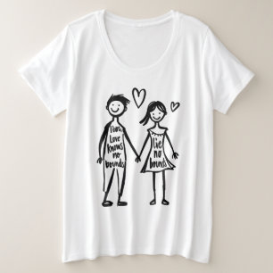恋愛は際限が無い プラスサイズTシャツ