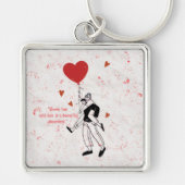恋愛イラストのカップル キーホルダー (正面)