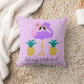 恋愛カップルのフラミンゴ クッション (ブランケット)