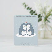 恋愛ペンギンカップル バレンタインカード シーズンカード (スタンド正面)