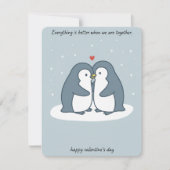 恋愛ペンギンカップル バレンタインカード シーズンカード (正面)