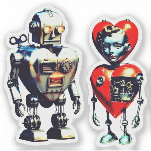 恋愛ロボットカップル シール (正面)