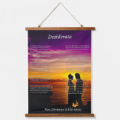 恋愛中の若いカップルのシルエット 吊り下げ型タペストリー (正面)