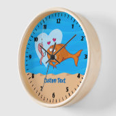 恋愛時計の魚と餌 壁時計 (傾斜)