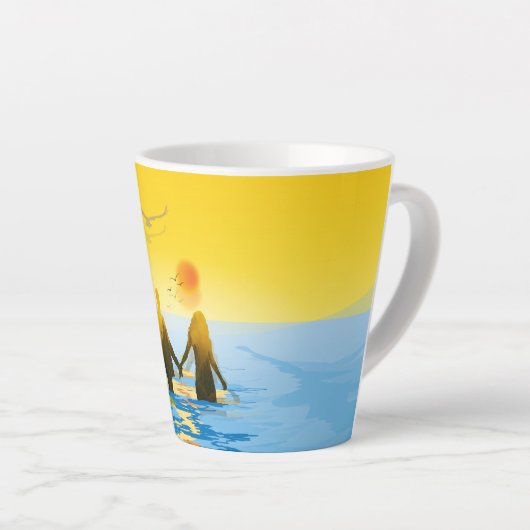 恋愛 カフェラテマグ (右アングル)