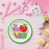 恋愛 学校 先生 生徒 絵を描く アップル 鉛筆 ペーパープレート (パーティー)