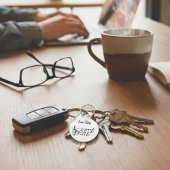 恋歌、鳥が音楽のノートの間に座って キーホルダー