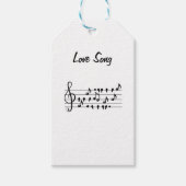 恋歌、鳥が音楽のノートの間に座って ギフトタグ (正面)