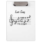 恋歌、鳥が音楽のノートの間に座って クリップボード (正面)