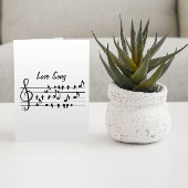 恋歌、鳥が音楽のノートの間に座って サンキューカード