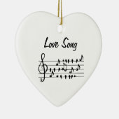 恋歌、鳥が音楽のノートの間に座って セラミックオーナメント (右)