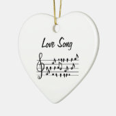 恋歌、鳥が音楽のノートの間に座って セラミックオーナメント (左)