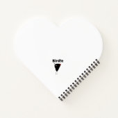 恋歌、鳥が音楽のノートの間に座って ノートブック (裏面)