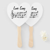 恋歌、鳥が音楽のノートの間に座って ハンドファン (正面&裏面)