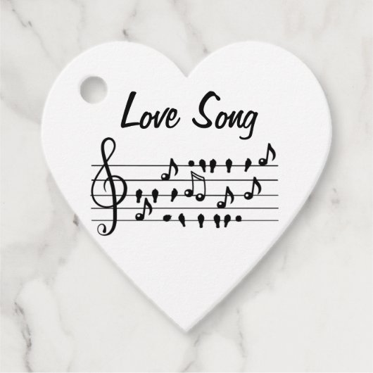 恋歌、鳥が音楽のノートの間に座って フェイバータグ (正面)