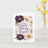 恋物語が挨拶結婚を始める カード (黄色い花)