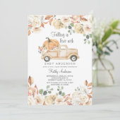 恋素朴に落ちるカボチャ赤ちゃんシャワー 招待状 (スタンド正面)