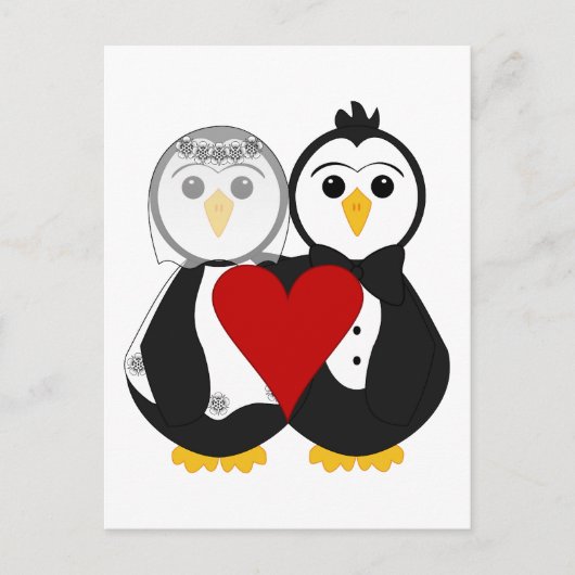 恋結婚したのペンギン ポストカード (正面)