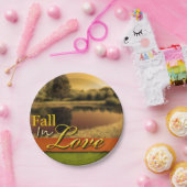 恋結婚の名勝秋秋の写素朴真 ペーパープレート (パーティー)