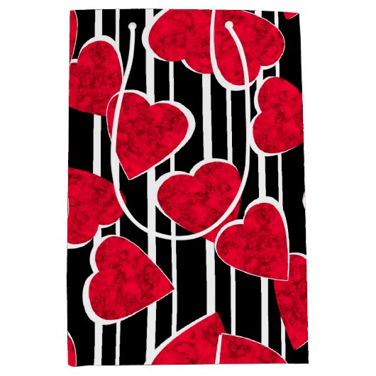 恋結婚の日バレンタインデー ミディアムペーパーバッグ (正面)