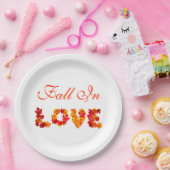 恋結婚の秋秋カラフルの離れの素朴 ペーパープレート (パーティー)