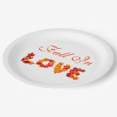 恋結婚の秋秋カラフルの離れの素朴 ペーパープレート (アングル)