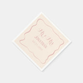 恋飲でモノグラムのナプキン結婚をパーソナライズ スタンダードカクテルナプキン (角)