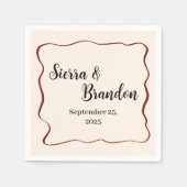 恋飲でモノグラムのナプキン結婚をパーソナライズ スタンダードカクテルナプキン (正面)