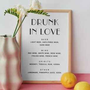 恋飲に。ミニマモダン結婚リスト飲料 ポスター