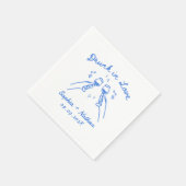 恋飲の手パーソナライズされた結婚は スタンダードカクテルナプキン (角)