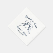 恋飲の手パーソナライズされた結婚は スタンダードカクテルナプキン (角)