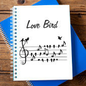 恋鳥が音符の間で歌を歌う プランナー手帳